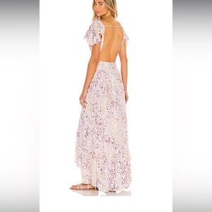 Tiare Hawaii White & Pink Floral Maxi Dress